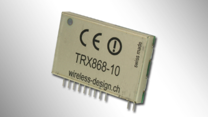 Transceiver-Modul TRX868-10 mit Abschirmblech